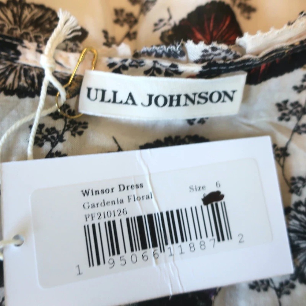Ulla Johnson Ruffled Mini Dress Winsor Gardenia Print Voile Size 6 NEW - Picture 5 of 7